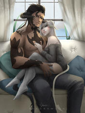 Miho Okochi and Elikas Kahkol by Nikdrawson